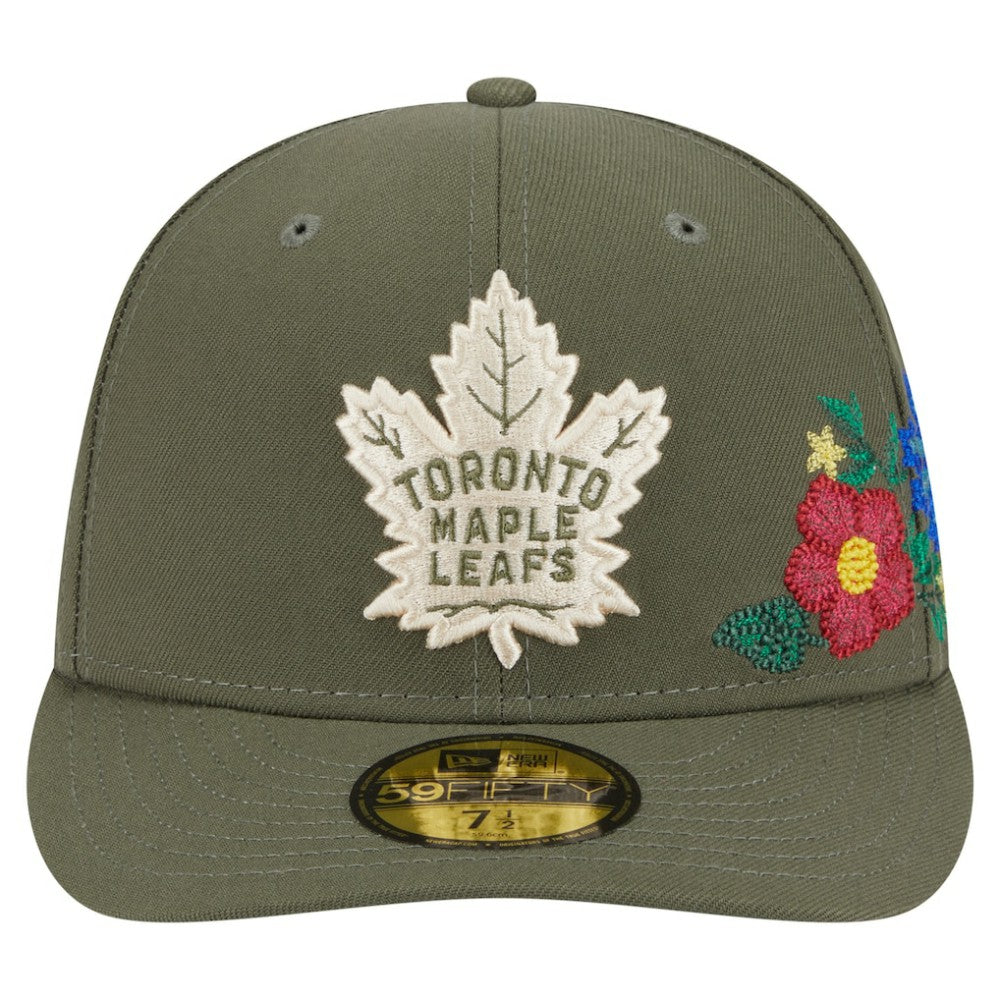 Toronto Maple Leafs New Era Tonal Florals 59FIFTY Fitted Hat - Olive - NHL