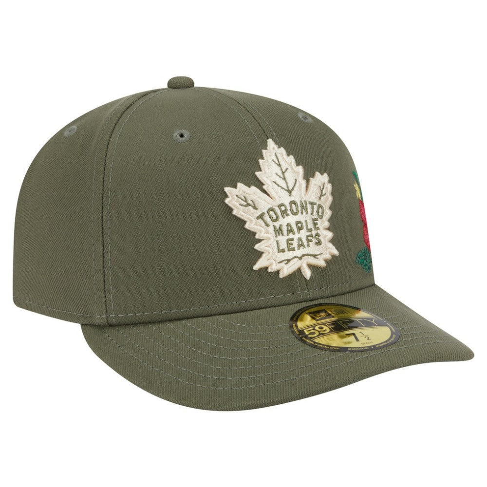 Toronto Maple Leafs New Era Tonal Florals 59FIFTY Fitted Hat - Olive - NHL