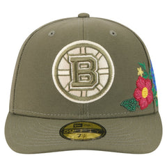Boston Bruins New Era Tonal Florals 59FIFTY Fitted Hat - Olive - NHL
