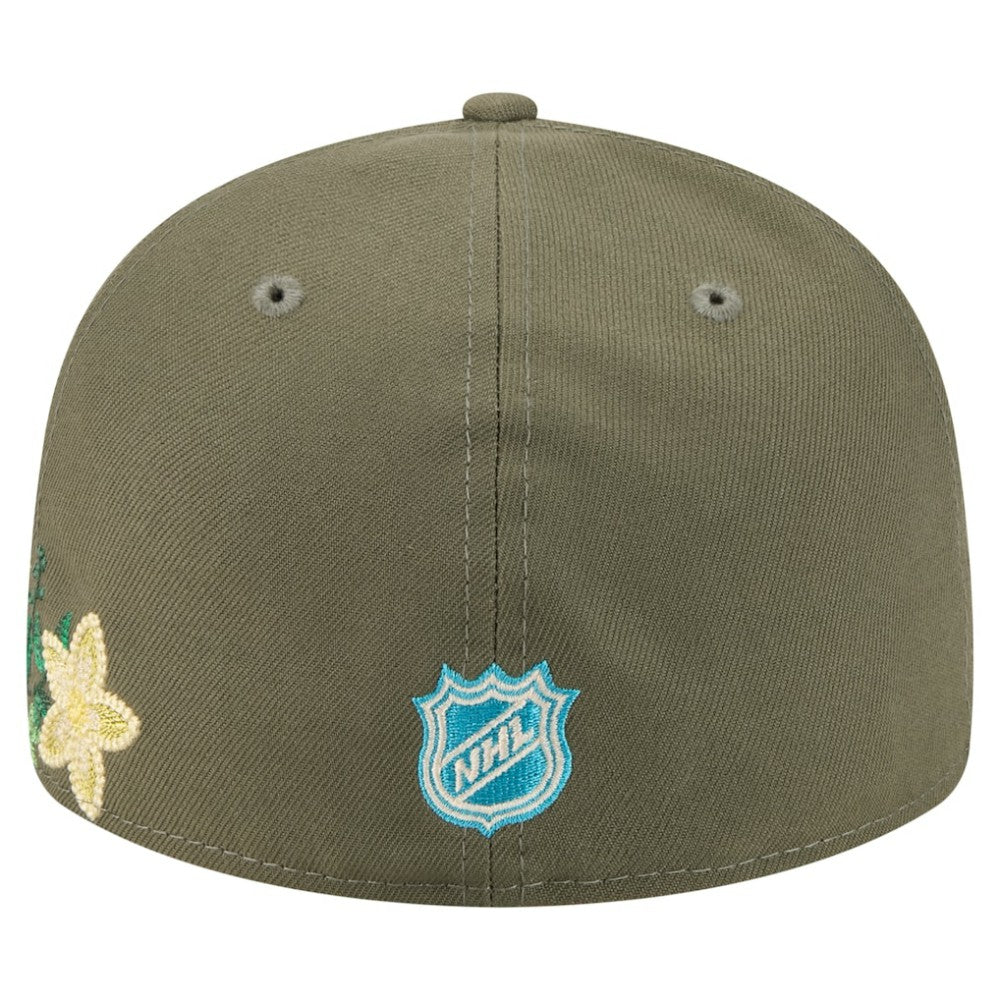 Boston Bruins New Era Tonal Florals 59FIFTY Fitted Hat - Olive - NHL