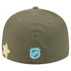 Boston Bruins New Era Tonal Florals 59FIFTY Fitted Hat - Olive - NHL