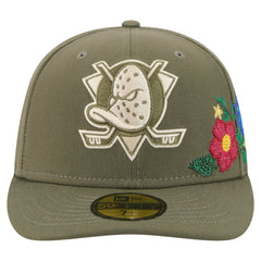 Anaheim Ducks New Era Tonal Florals 59FIFTY Fitted Hat - Olive - NHL