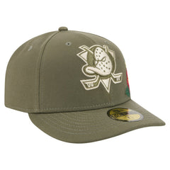 Anaheim Ducks New Era Tonal Florals 59FIFTY Fitted Hat - Olive - NHL