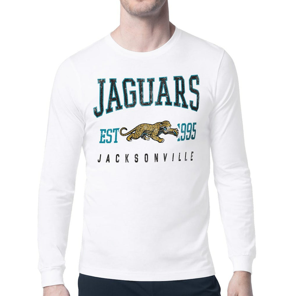 Jacksonville Jaguars Starter Retro Team Logo Long Sleeve T-Shirt White | NFL