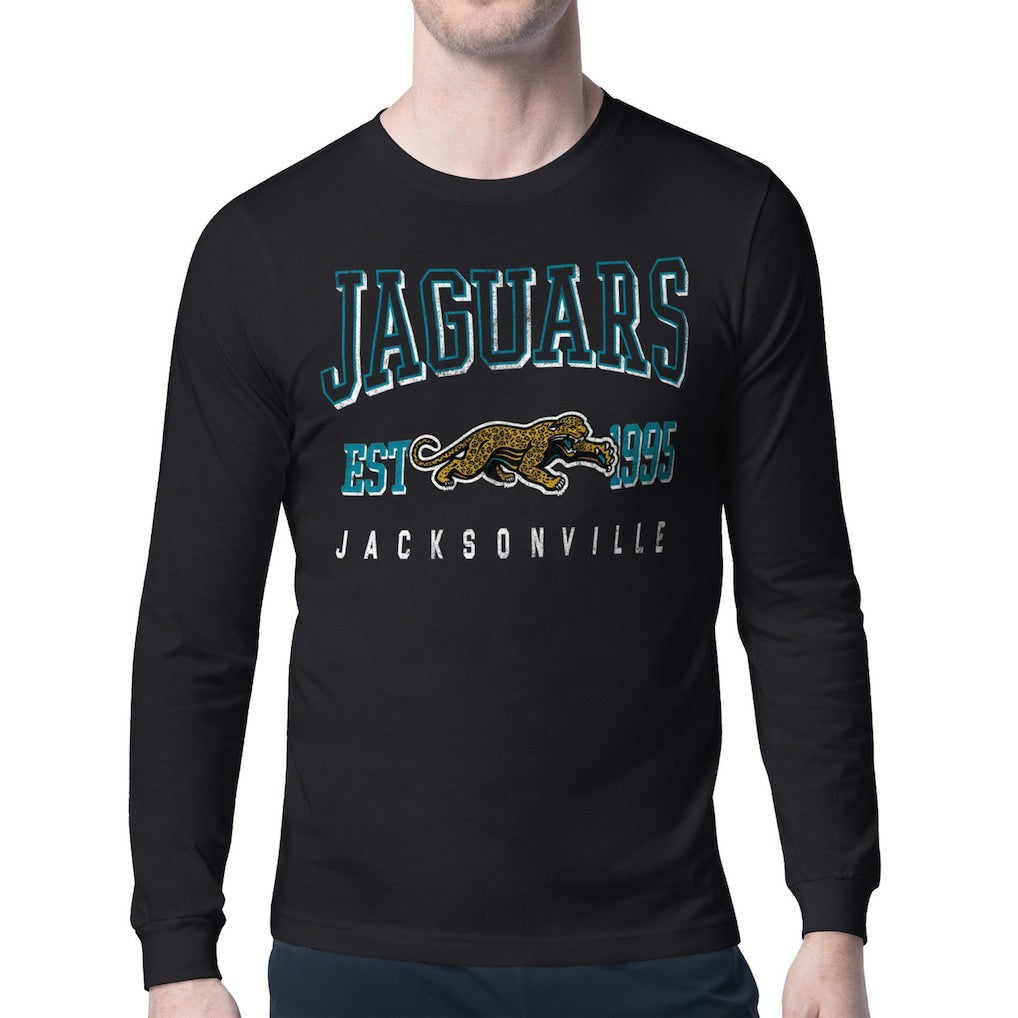 Jacksonville Jaguars Starter Retro Team Logo Long Sleeve T-Shirt Black | NFL