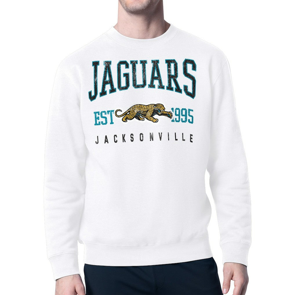 Jacksonville Jaguars Starter Retro Team Logo Pullover Sweatshirt White | NFL