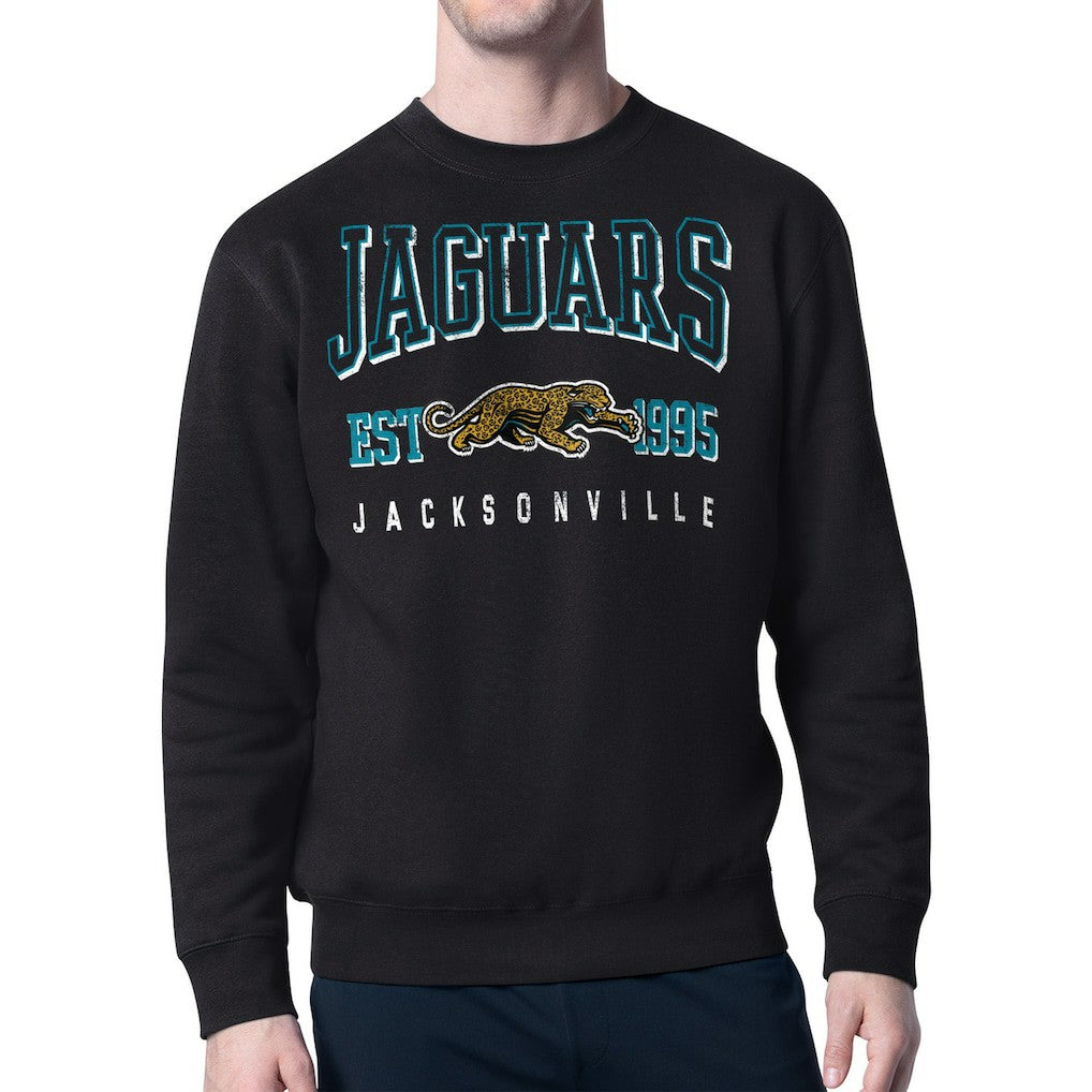 Jacksonville Jaguars Starter Retro Team Logo Pullover Sweatshirt Black | NFL