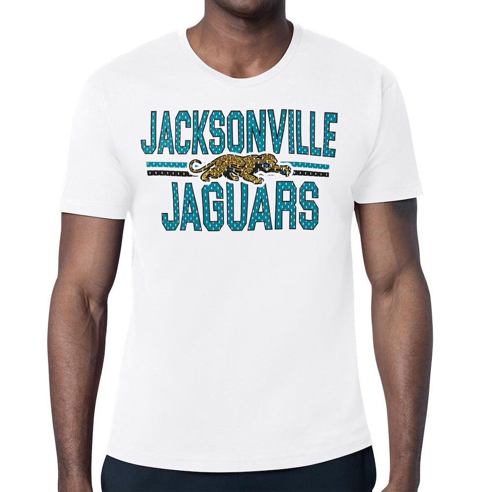 Jacksonville Jaguars Starter Mesh Look Retro Team Logo T-Shirt White | NFL
