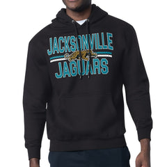 Jacksonville Jaguars Starter Mesh Look Retro Team Logo Pullover Hoodie Black | NFL