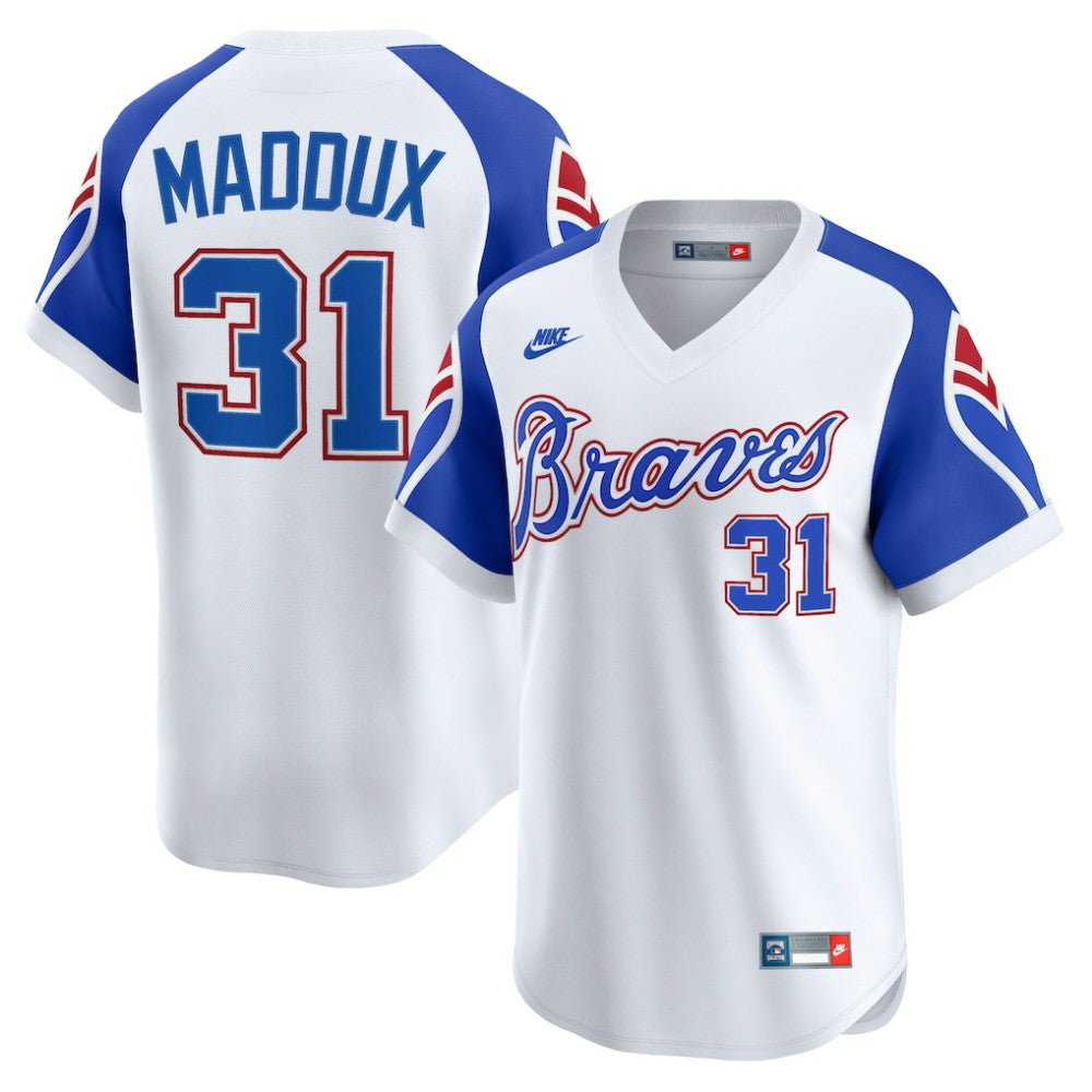 Greg Maddux Atlanta Braves Nike Throwback Cooperstown Collection Limited Jersey - MLB