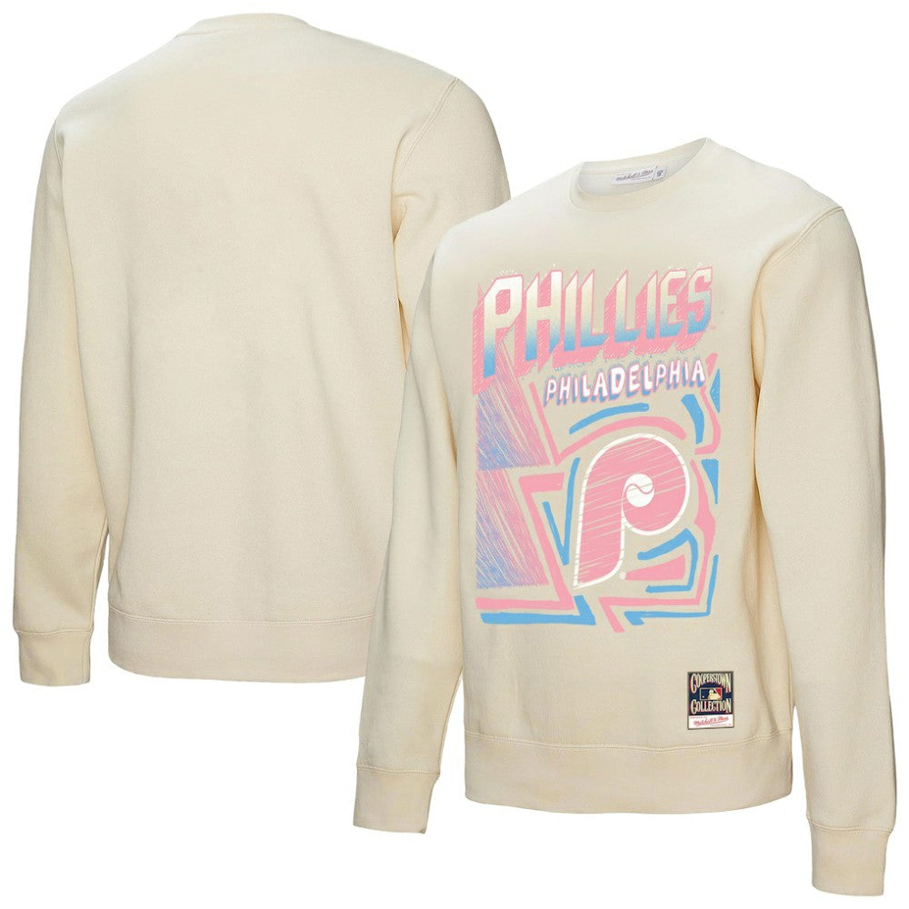 Philadelphia Phillies Mitchell & Ness Sidewalk Sketch Pullover Sweatshirt - MLB