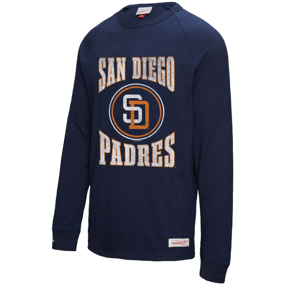 San Diego Padres Mitchell & Ness Arched Logo Slub Long Sleeve T-Shirt - MLB