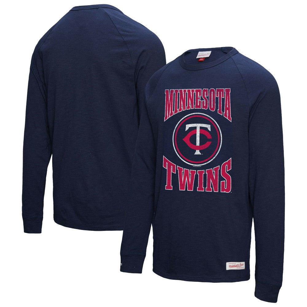 Minnesota Twins Mitchell & Ness Arched Logo Slub Long Sleeve T-Shirt - MLB
