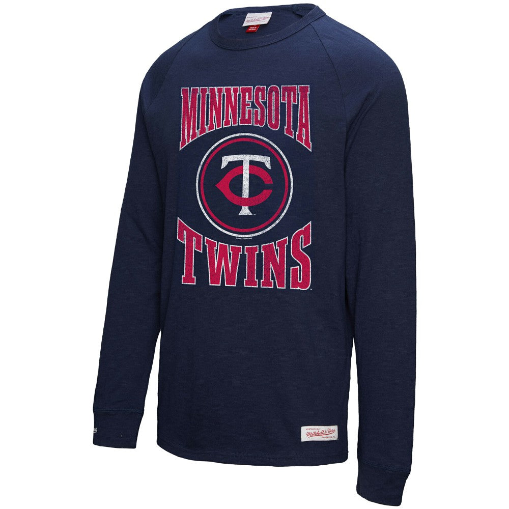 Minnesota Twins Mitchell & Ness Arched Logo Slub Long Sleeve T-Shirt - MLB