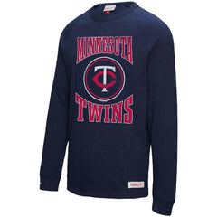 Minnesota Twins Mitchell & Ness Arched Logo Slub Long Sleeve T-Shirt - MLB