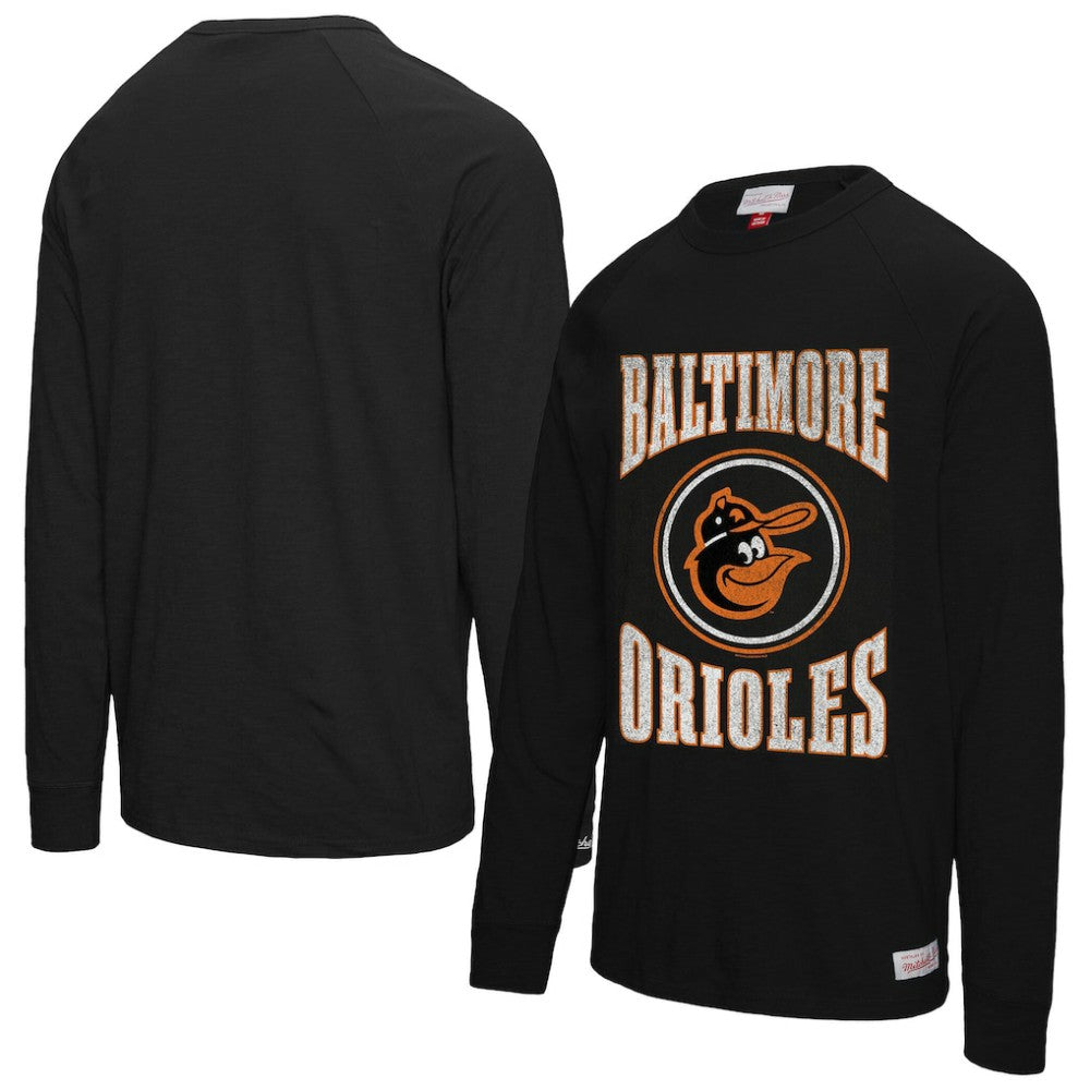 Baltimore Orioles Mitchell & Ness Arched Logo Slub Long Sleeve T-Shirt - MLB