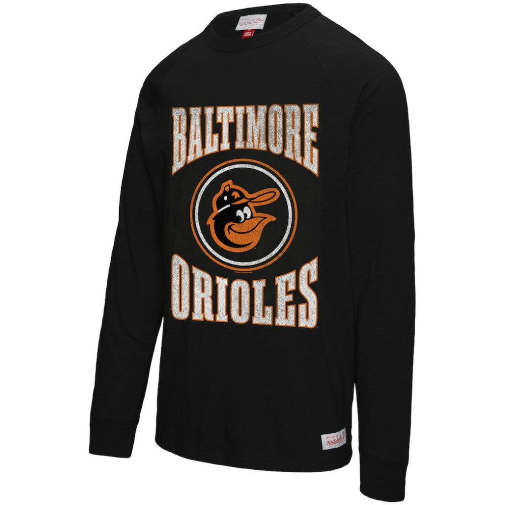 Baltimore Orioles Mitchell & Ness Arched Logo Slub Long Sleeve T-Shirt - MLB