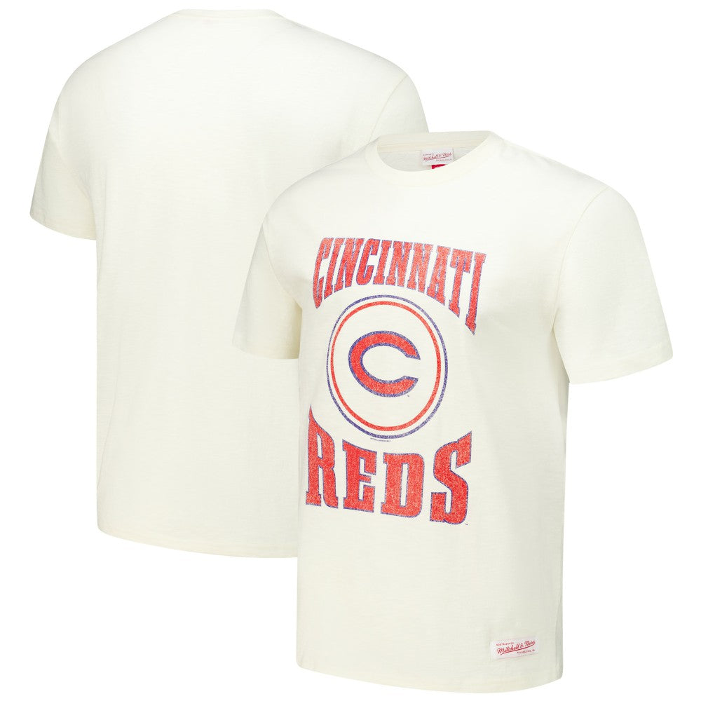 Cincinnati Reds Mitchell & Ness Arched Logo Slub T-Shirt - MLB