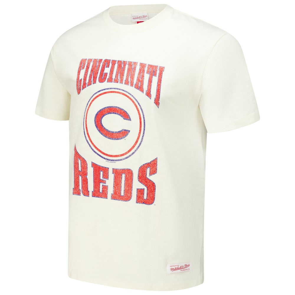 Cincinnati Reds Mitchell & Ness Arched Logo Slub T-Shirt - MLB