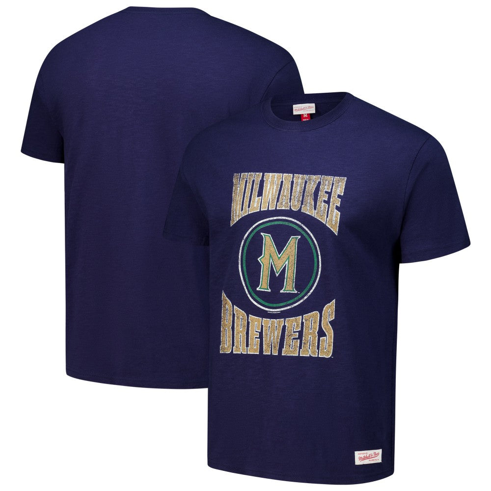Milwaukee Brewers Mitchell & Ness Arched Logo Slub T-Shirt - MLB