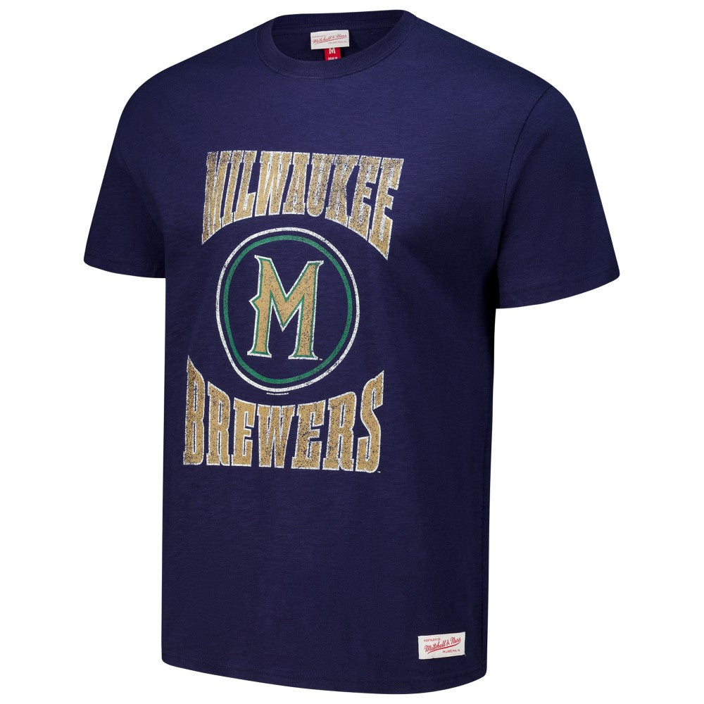 Milwaukee Brewers Mitchell & Ness Arched Logo Slub T-Shirt - MLB