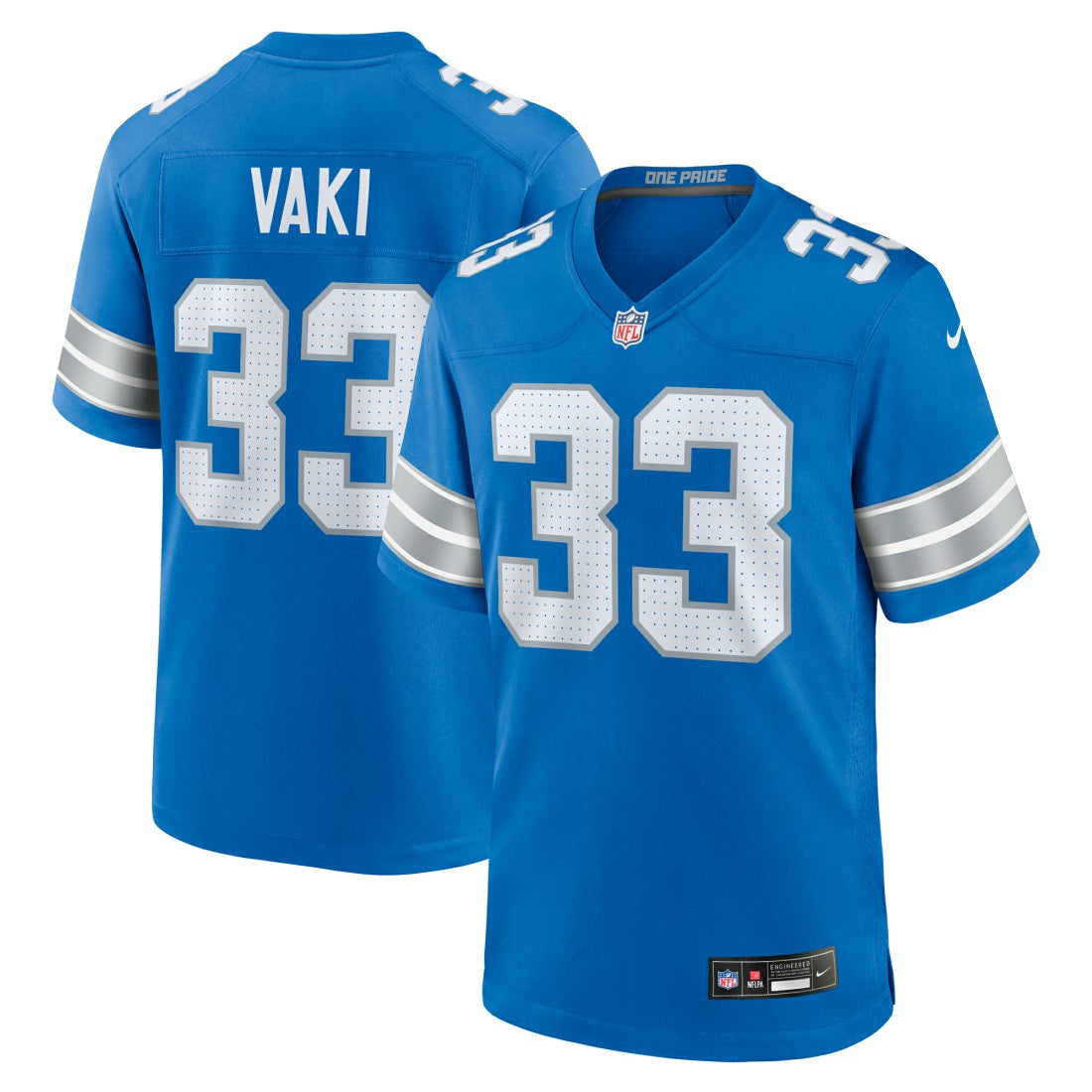 Sione Vaki Detroit Lions Team Game Jersey Blue | Nike for Sale