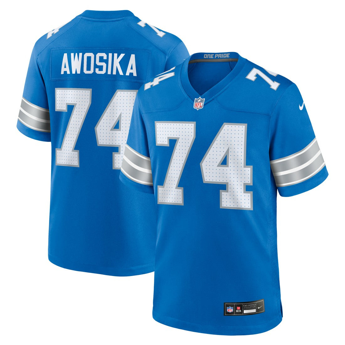 Kayode Awosika Detroit Lions Team Game Jersey Blue | Nike for Sale