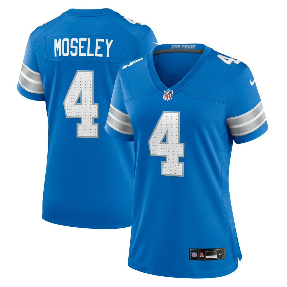 Emmanuel Moseley Detroit Lions Women's Team Game Jersey Blue | Nike for Sale
