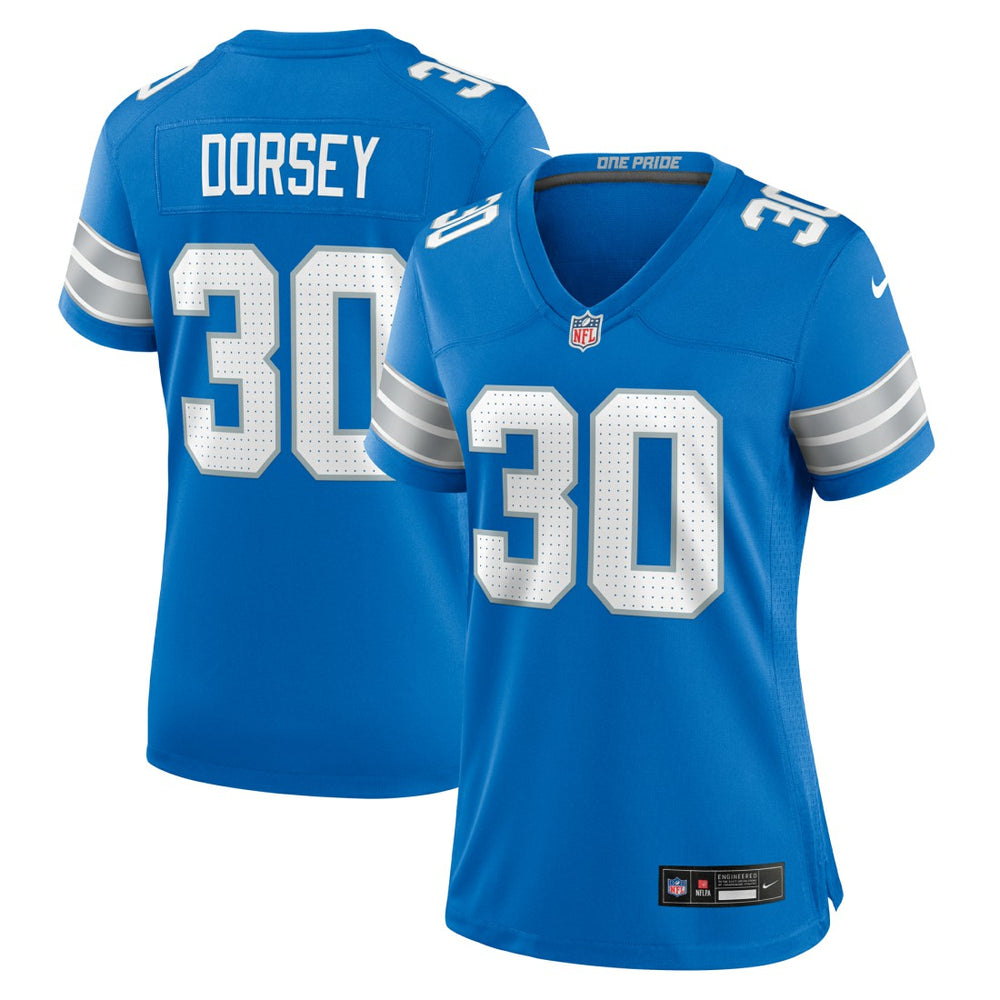 Khalil Dorsey Detroit Lions Women's Team Game Jersey Blue | Nike for Sale
