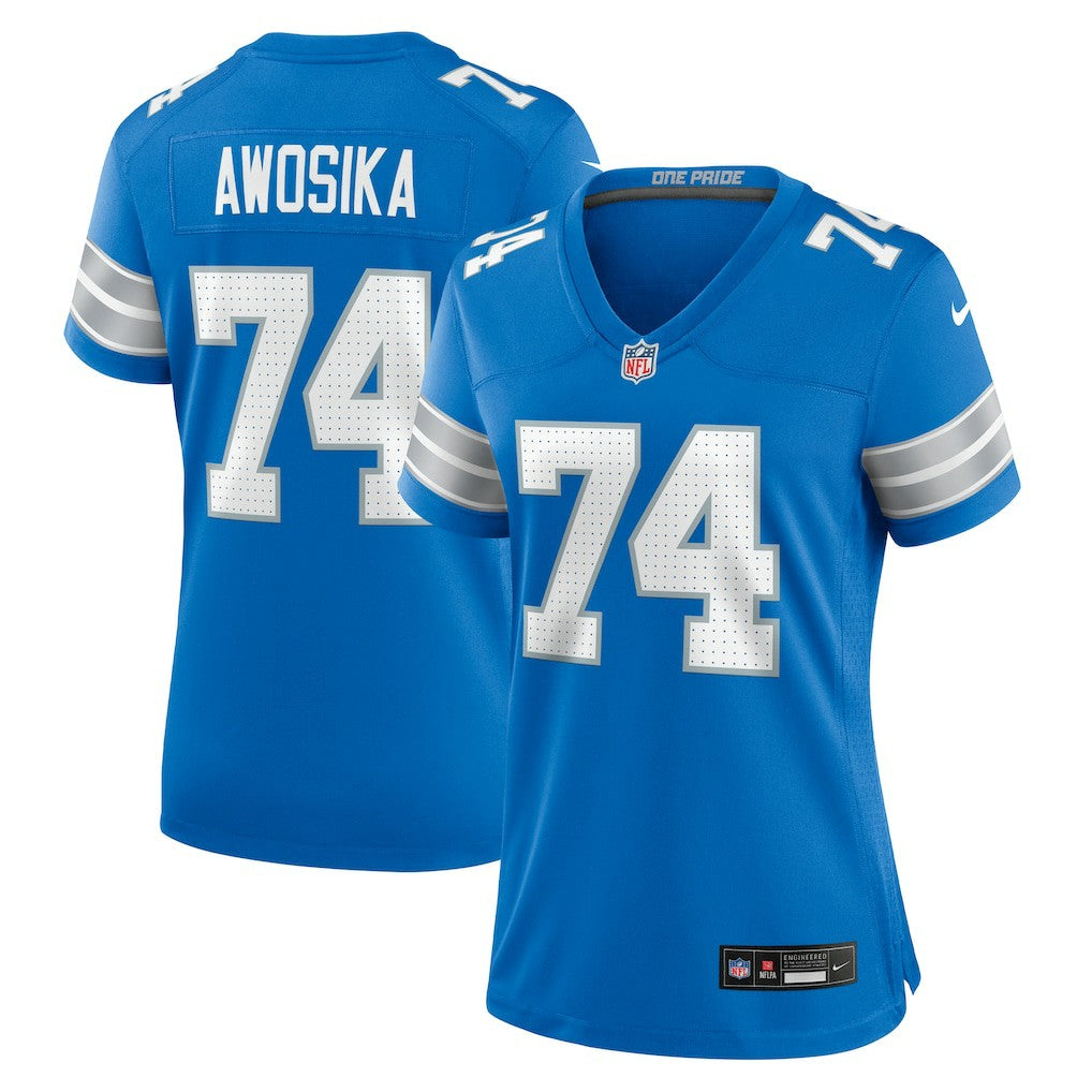 Kayode Awosika Detroit Lions Women's Team Game Jersey Blue | Nike for Sale