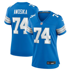 Kayode Awosika Detroit Lions Women's Team Game Jersey Blue | Nike for Sale