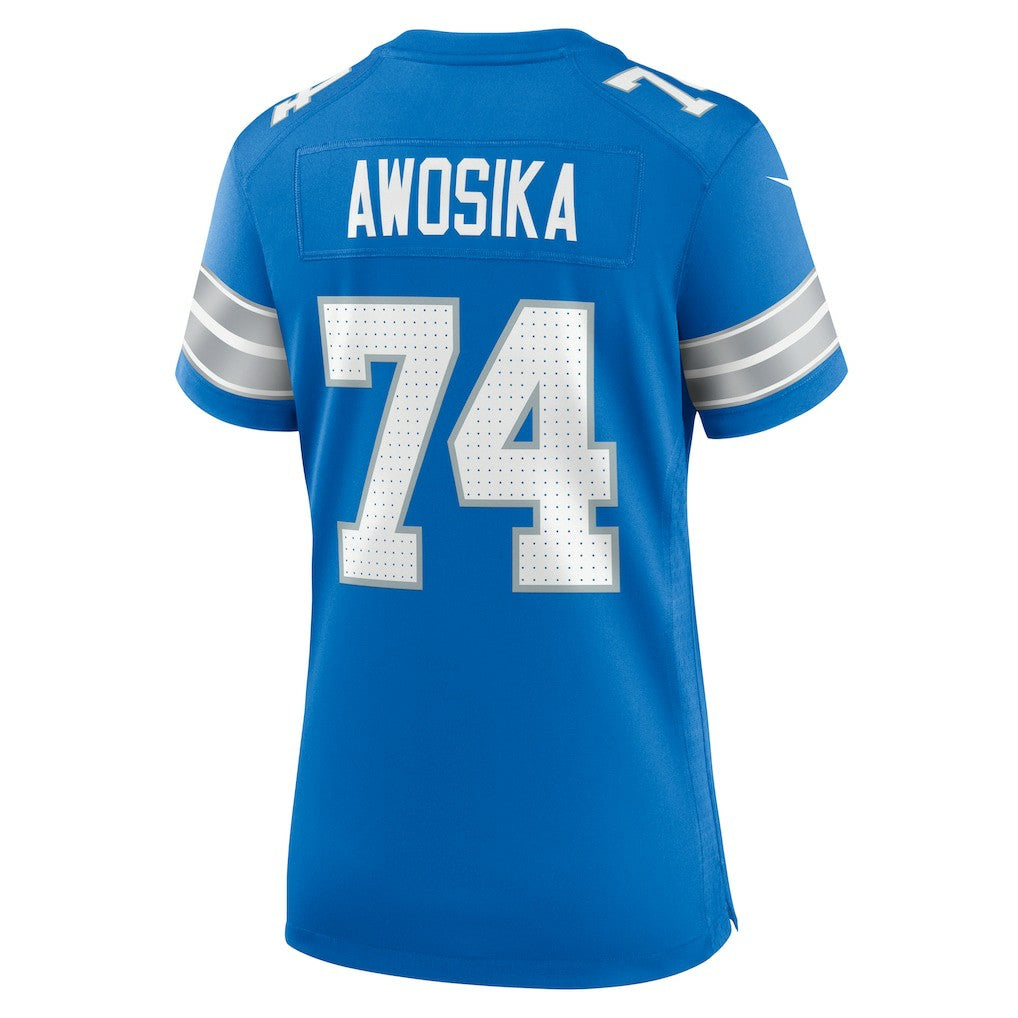 Kayode Awosika Detroit Lions Women's Team Game Jersey Blue | Nike for Sale