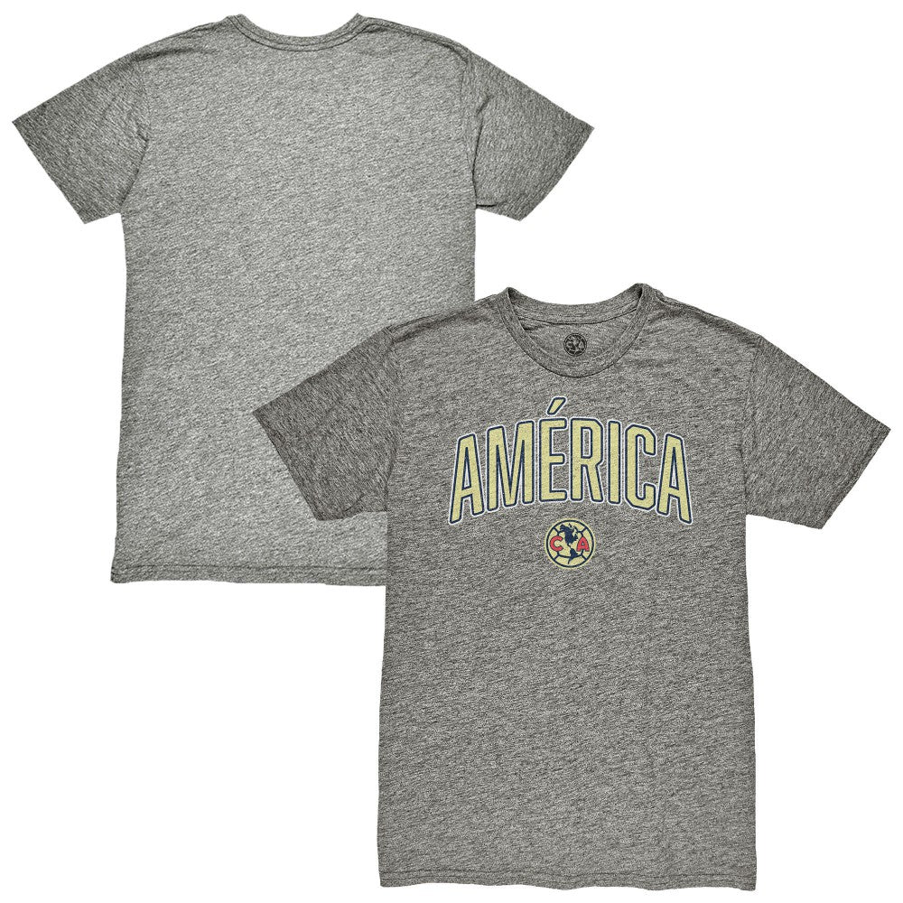 Club America 1863FC Wordmark Vintage Tri-Blend T-Shirt Heather Gray - FIFA World CUP