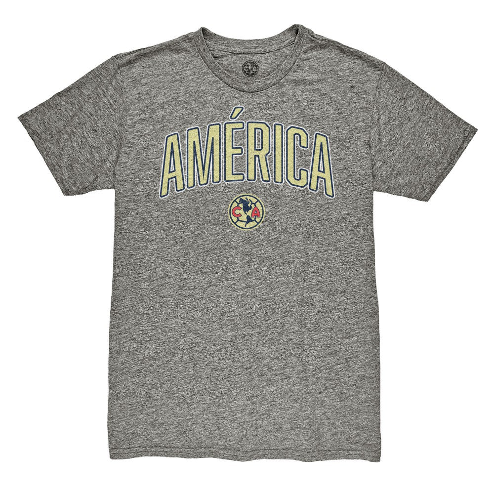 Club America 1863FC Wordmark Vintage Tri-Blend T-Shirt Heather Gray - FIFA World CUP