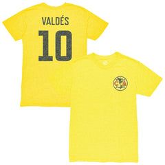 Diego Valdés Club America 1863FC Vintage Player Name & Number Tri-blend T-Shirt Yellow - FIFA World CUP