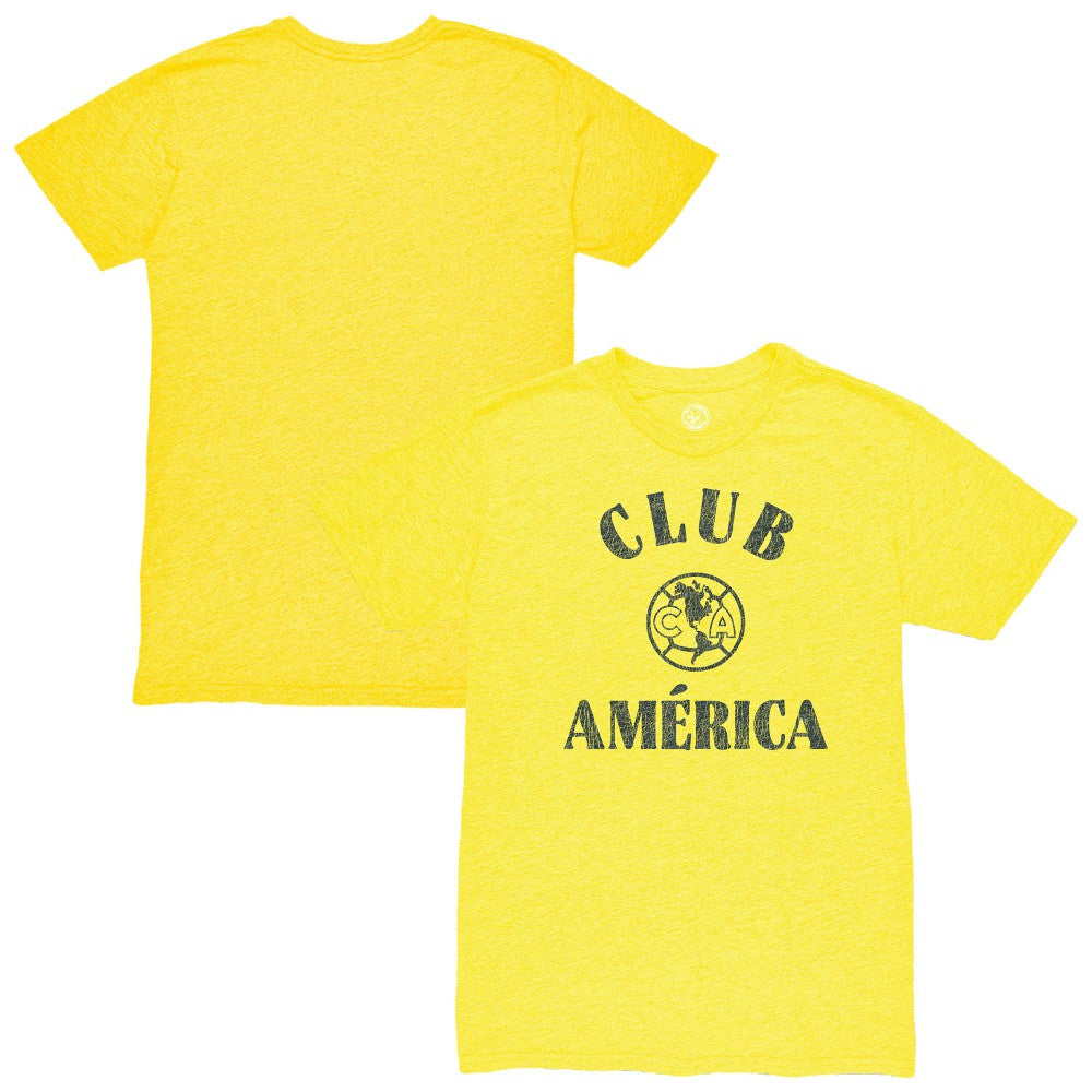 Club America 1863FC Team Arch Vintage Tri-Blend T-Shirt Yellow - FIFA World CUP