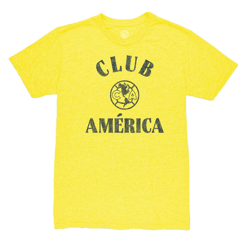 Club America 1863FC Team Arch Vintage Tri-Blend T-Shirt Yellow - FIFA World CUP