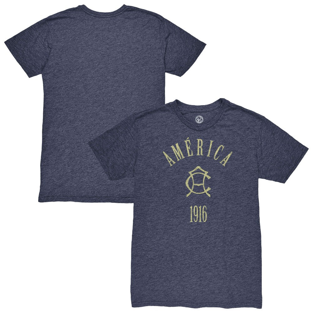 Club America 1863FC Team Arch Vintage Tri-Blend T-Shirt Navy - FIFA World CUP