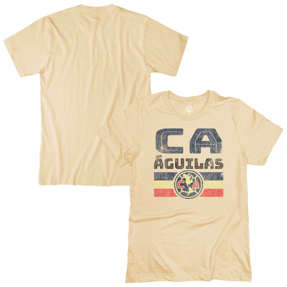 Club America 1863FC Retro Stripes T-Shirt Tan - FIFA World CUP