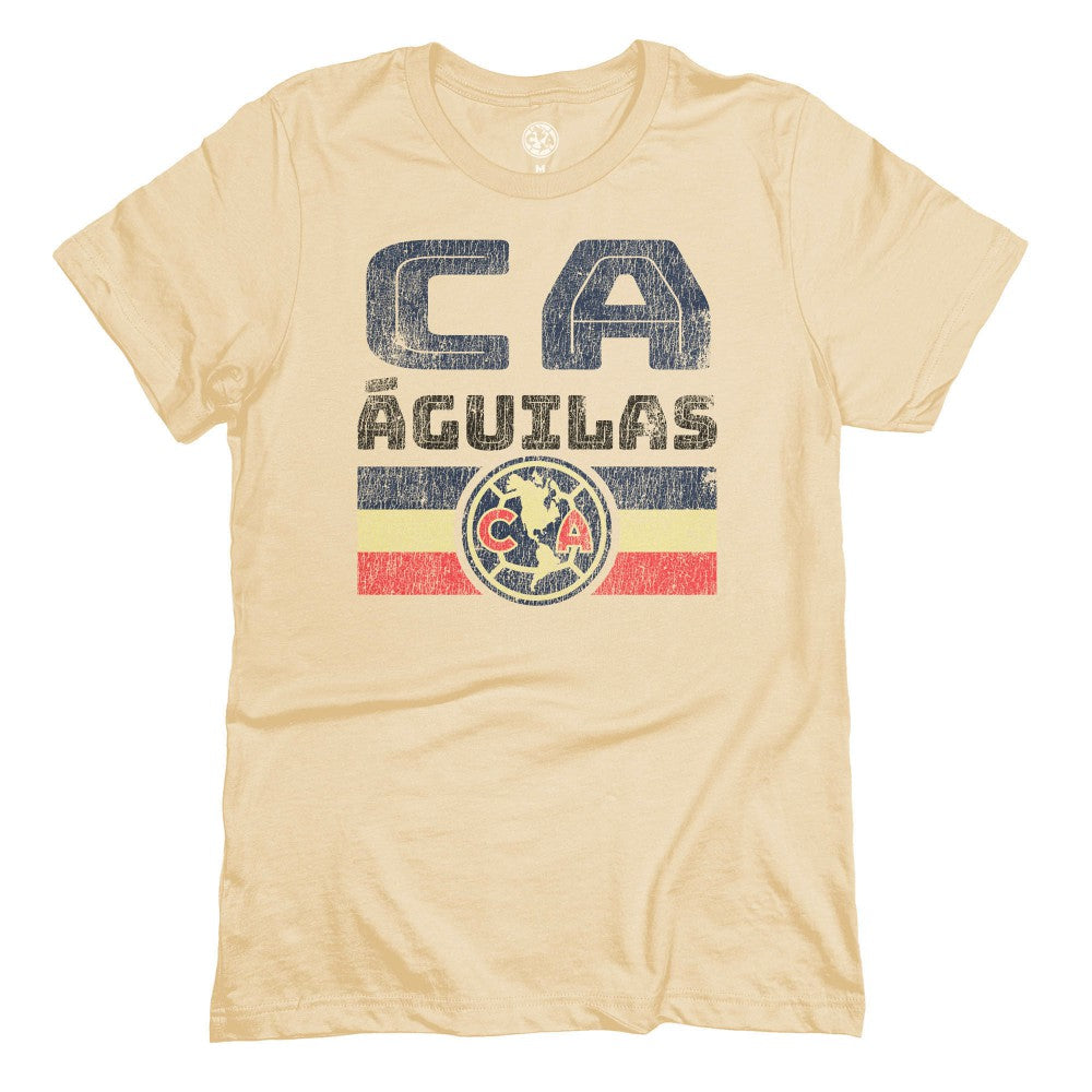 Club America 1863FC Retro Stripes T-Shirt Tan - FIFA World CUP