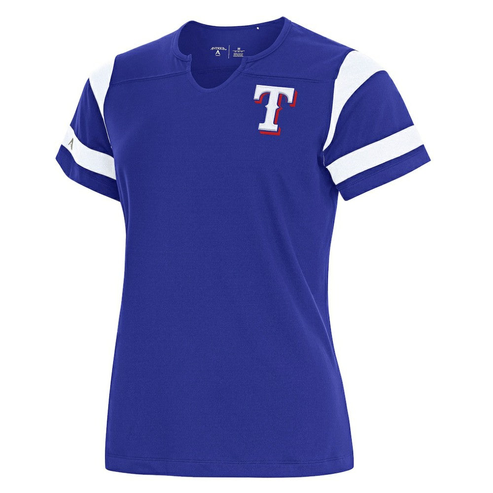 Texas Rangers Antigua Women's Encounter Notch Neck Top - MLB