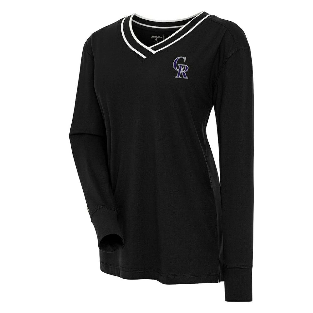 Colorado Rockies Antigua Women's Symbolic Long Sleeve V-Neck Top - MLB