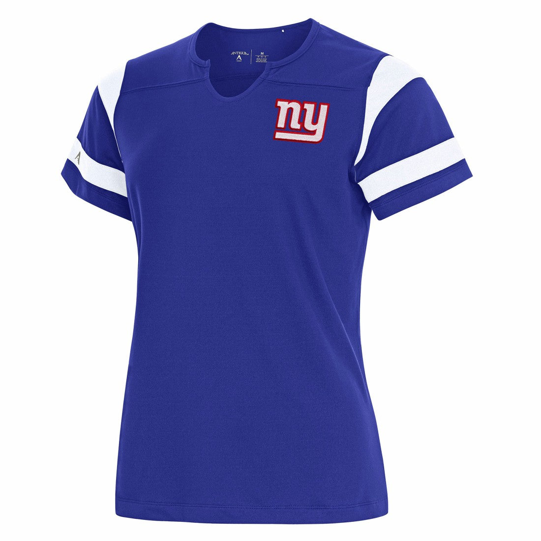 New York Giants Antigua Women's Encounter Short Sleeve Notch Neck Top Royal | NFL