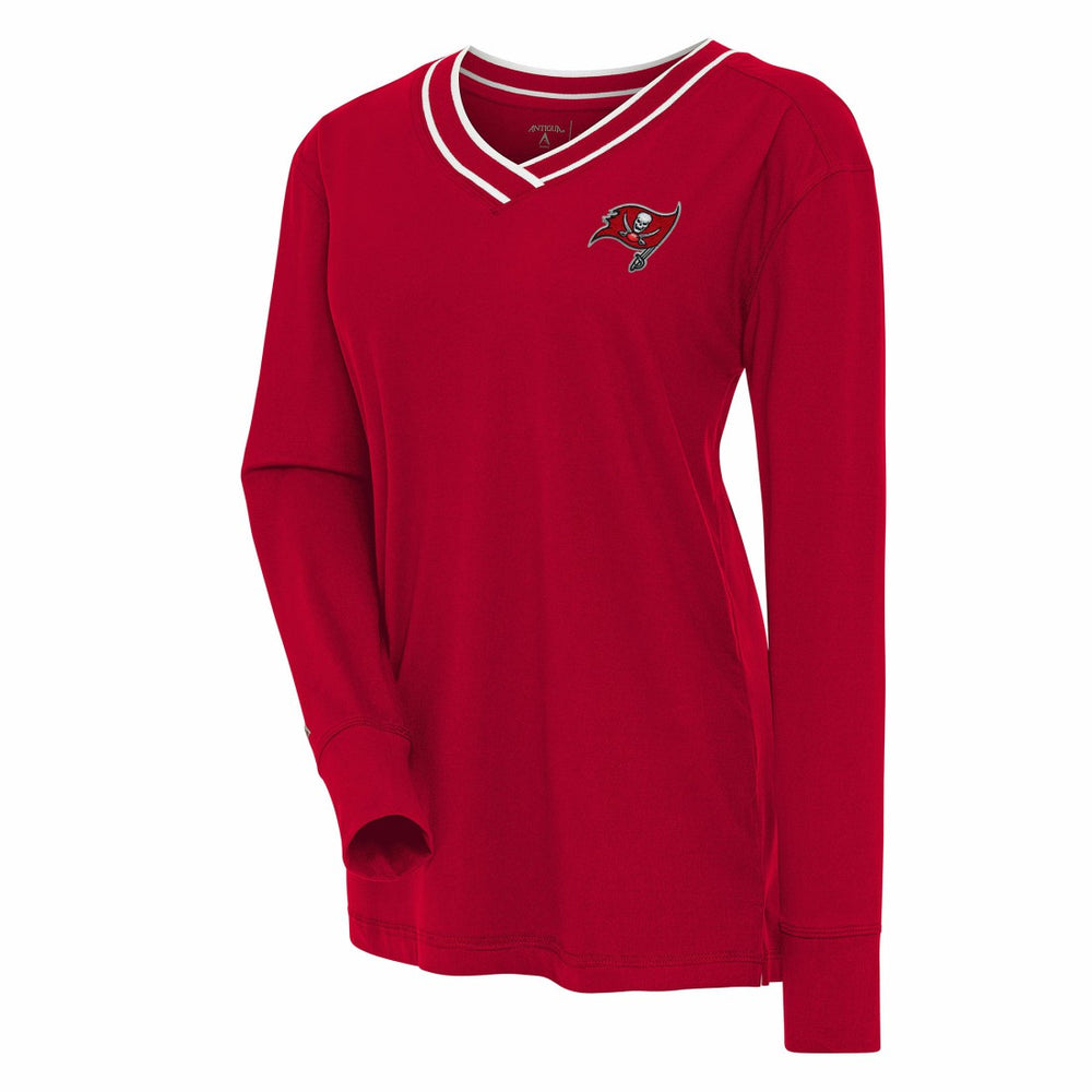 Tampa Bay Buccaneers Antigua Women's Symbolic Long Sleeve V-Neck Top Red | NFL