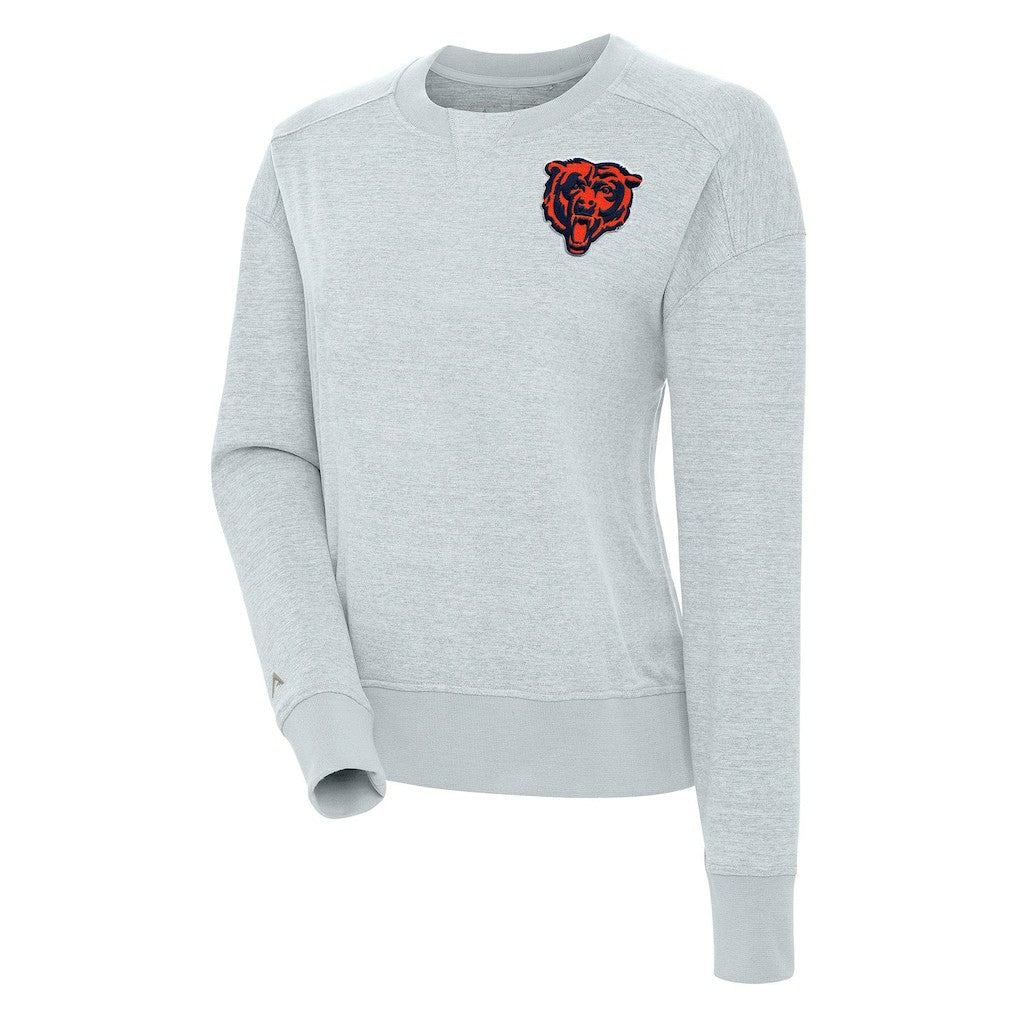 Chicago Bears Antigua Women's Forward Fleece Pullover Sweatshirt Heather Gray | NFL