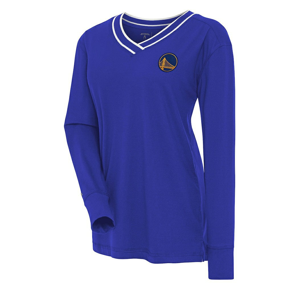 Golden State Warriors Antigua Women's Symbolic Long Sleeve V-Neck Top Royal - NBA