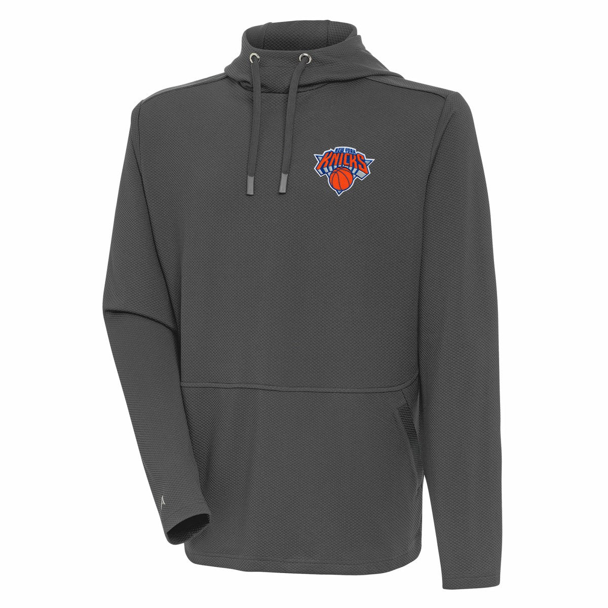 New York Knicks Antigua Pure Honeycomb Pullover Hoodie Pewter - NBA