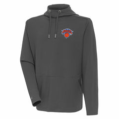 New York Knicks Antigua Pure Honeycomb Pullover Hoodie Pewter - NBA