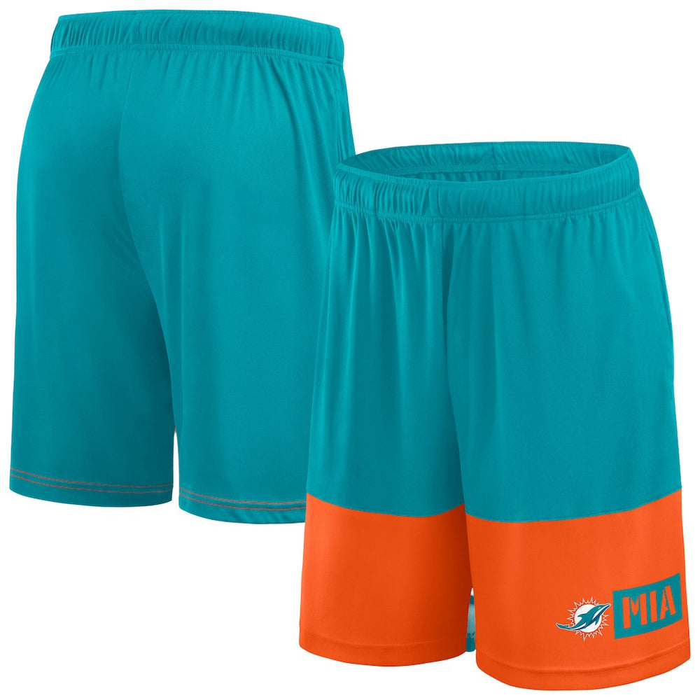 Miami Dolphins Big & Tall Best of the Best Performance Shorts Aqua/Orange | Fanatics