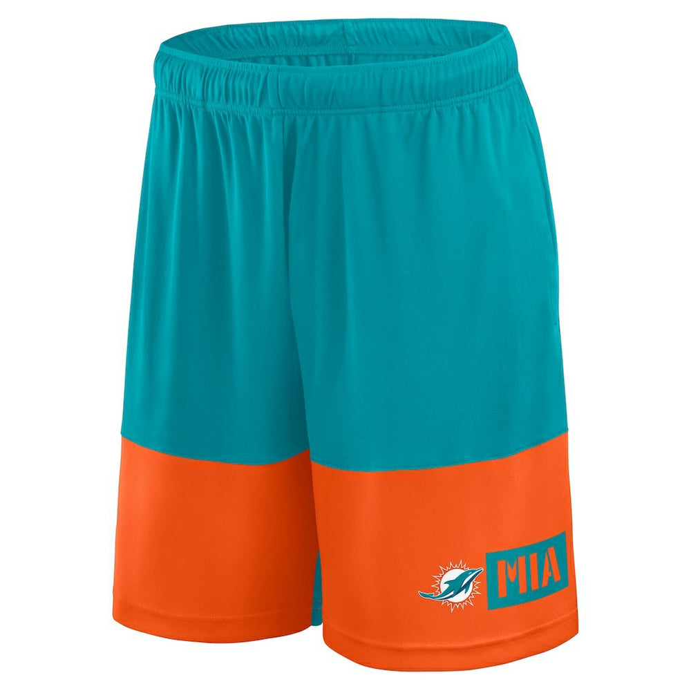 Miami Dolphins Big & Tall Best of the Best Performance Shorts Aqua/Orange | Fanatics